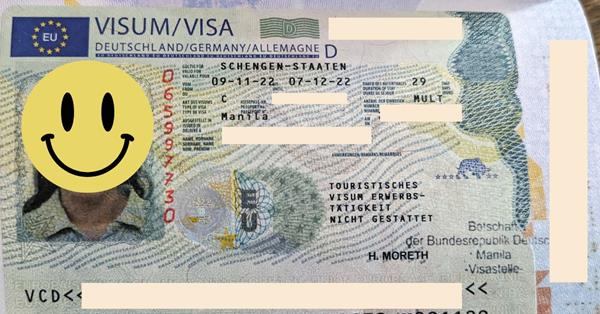 a photo of a Schengen tourist visa from Germany Embassy - Tourist Visa in Germany From Philippines